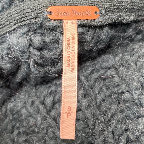 Free People Green Cropped Sweater Alpaca Wool Blend  Knit Size Small Petite - Picture 15 of 15